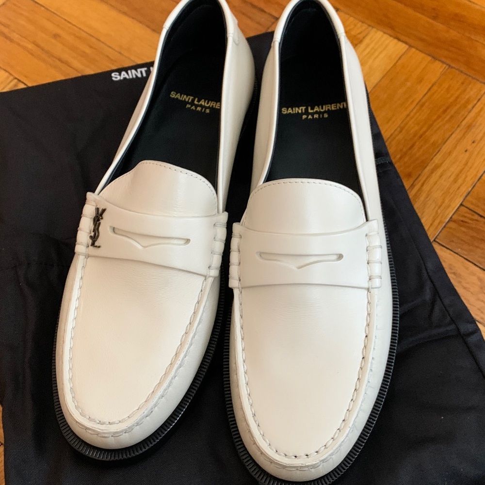 NWOT Saint Laurent LE LOAFER PENNY SLIPPERS IN SMOOTH LEATHER